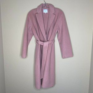 vince single breasted belted wool coat